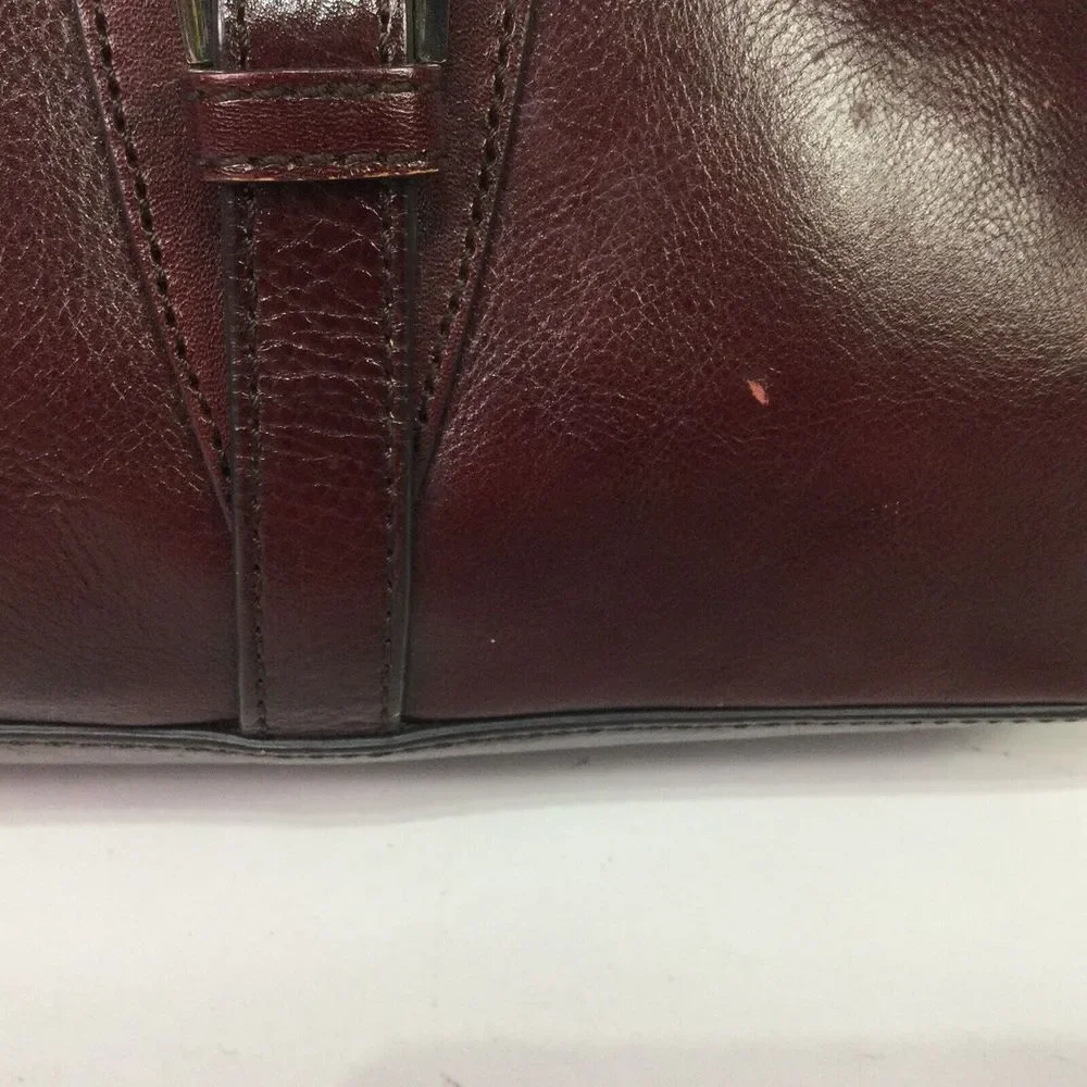 Etienne Aigner Retro Maroon Leather‎ HandBag Purse Crossbody Pockets Zipup